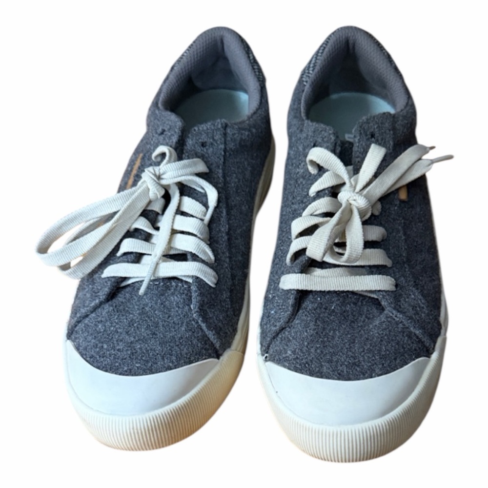 Dr Scholl’s Casual Gray Wool-Texture Sneakers with White Soles